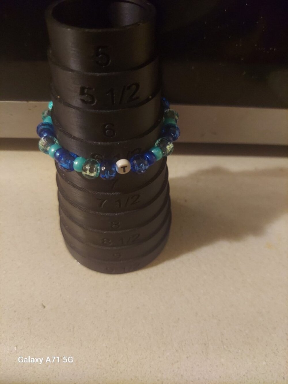 Handmade Green and Blue Beaded Bracelet